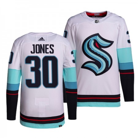 Seattle Kraken Dresy Martin Jones 30 Adidas Bílý Authentic - Pánské